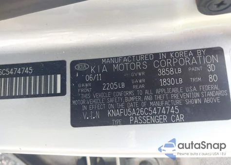 2012 Kia Forte Ex from USA, damaged, VIN KNAFU5A26C5474745